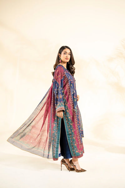 Faiza Faisal | Elara Luxury Pret | ROUGE NAVY-Brand:Faiza Faisal-Type:Ladies Clothes-Navy Blue-Raw Silk-House of Maryam- Buy in UK, USA
