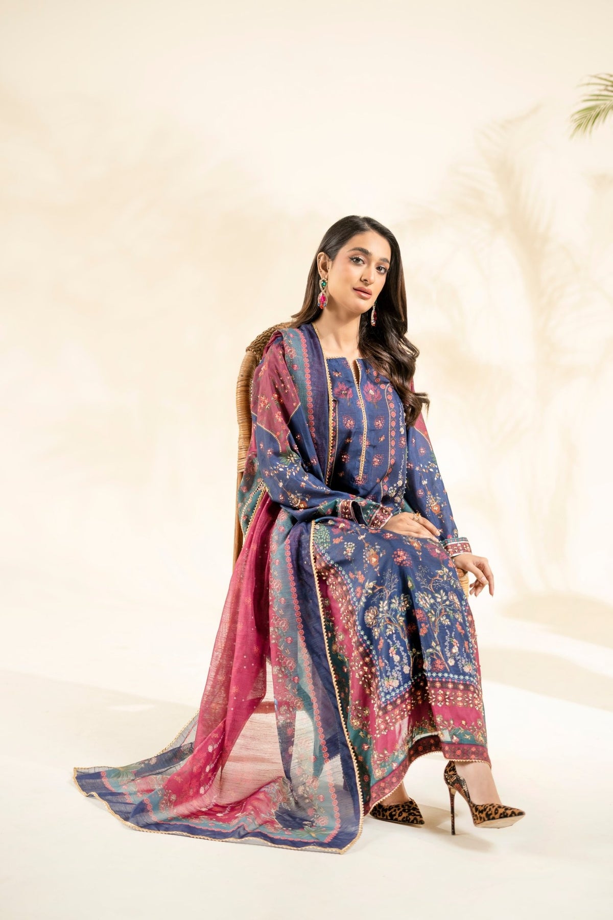 Faiza Faisal | Elara Luxury Pret | ROUGE NAVY-Brand:Faiza Faisal-Type:Ladies Clothes-Navy Blue-Raw Silk-House of Maryam- Buy in UK, USA