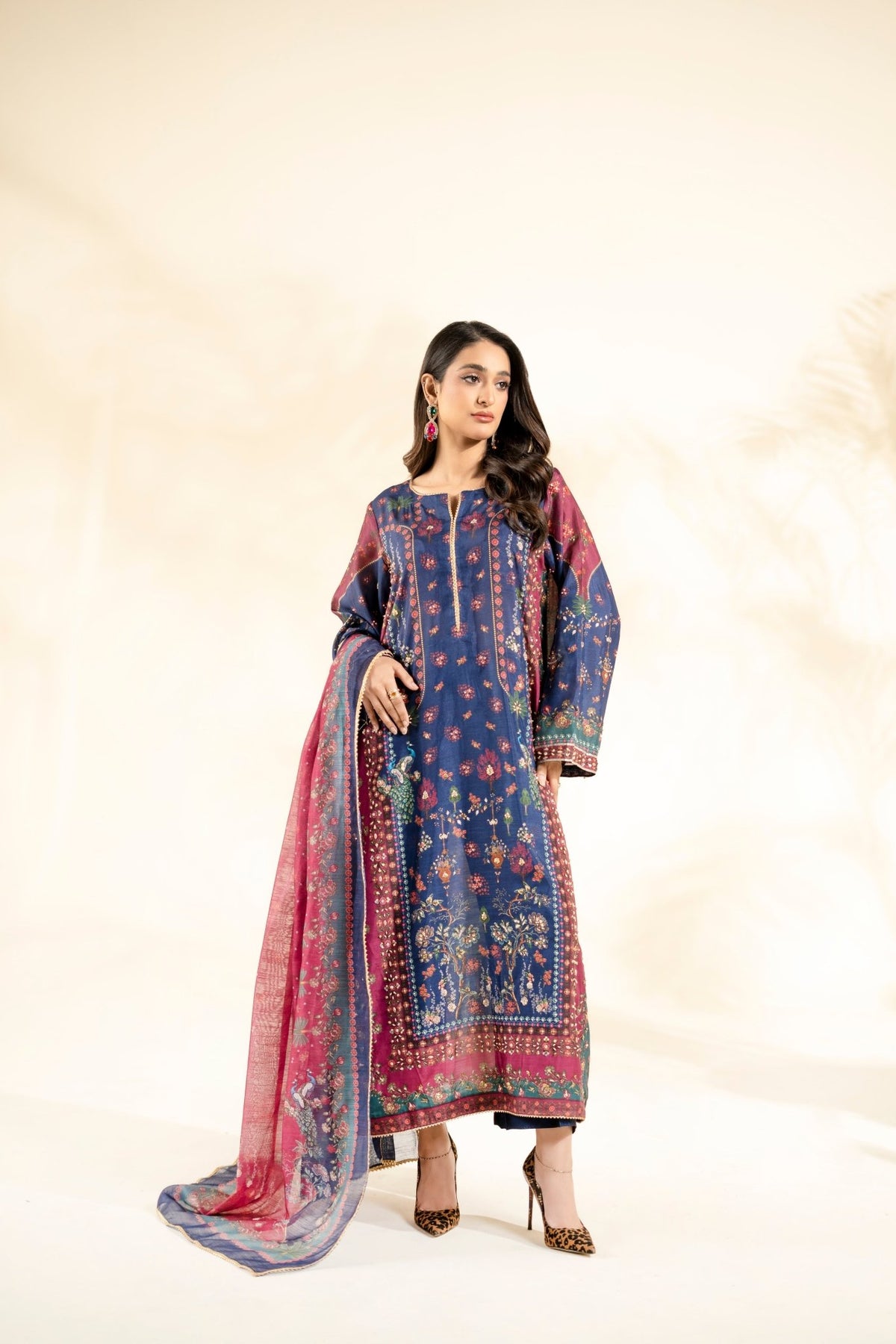 Faiza Faisal | Elara Luxury Pret | ROUGE NAVY-Brand:Faiza Faisal-Type:Ladies Clothes-Navy Blue-Raw Silk-House of Maryam- Buy in UK, USA