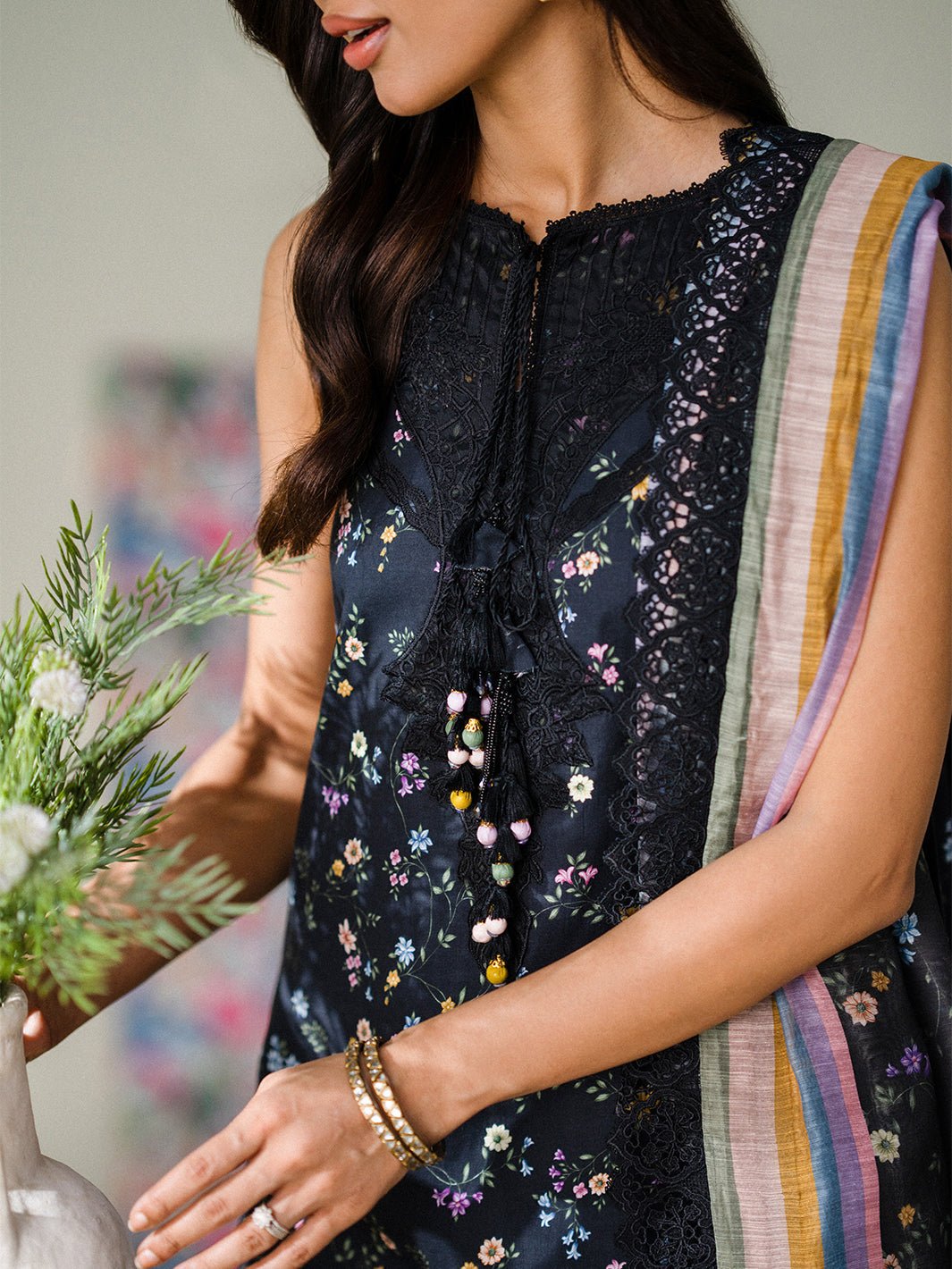 Faiza Faisal | FNF Printed Lawn | TWILIGHT CHARM-Brand:Faiza Faisal-Type:Ladies Clothes-Lawn-Midnight Blue-House of Maryam- Buy in UK, USA