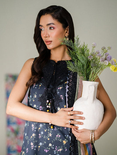 Faiza Faisal | FNF Printed Lawn | TWILIGHT CHARM-Brand:Faiza Faisal-Type:Ladies Clothes-Lawn-Midnight Blue-House of Maryam- Buy in UK, USA