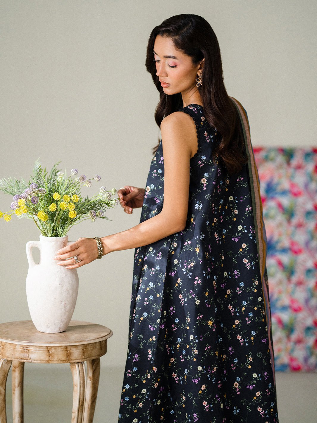 Faiza Faisal | FNF Printed Lawn | TWILIGHT CHARM-Brand:Faiza Faisal-Type:Ladies Clothes-Lawn-Midnight Blue-House of Maryam- Buy in UK, USA