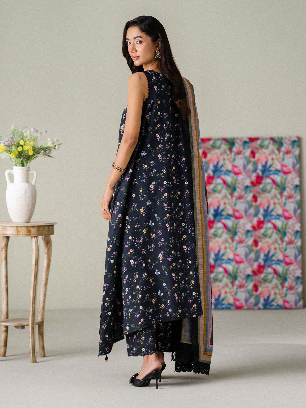 Faiza Faisal | FNF Printed Lawn | TWILIGHT CHARM-Brand:Faiza Faisal-Type:Ladies Clothes-Lawn-Midnight Blue-House of Maryam- Buy in UK, USA