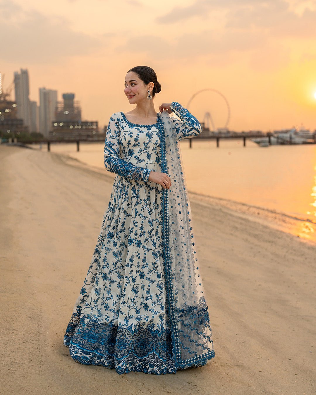 Faiza Saqlain | Aya Luxury Lawn | Jehona-Brand:Faiza Saqlain-Type:Ladies Clothes-White-Lawn-House of Maryam- Buy in UK, USA