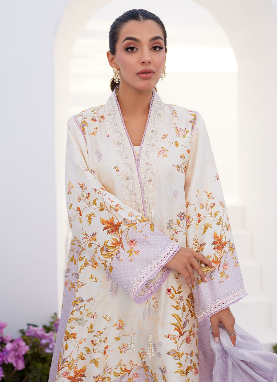 Farah Talib Aziz | Zaza Prints 24 | AMETHYST TRELLIS SHIRT AND DUPATTA -  Farah Talib Aziz Luxury - Original Designer Dress - House of Maryam