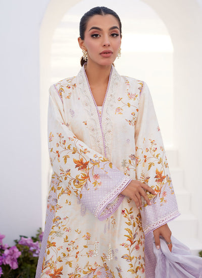 Farah Talib Aziz | Zaza Prints 24 | AMETHYST TRELLIS SHIRT AND DUPATTA -  Farah Talib Aziz Luxury - Original Designer Dress - House of Maryam