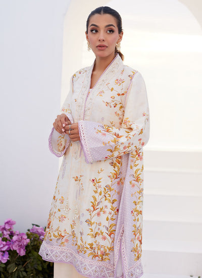 Farah Talib Aziz | Zaza Prints 24 | AMETHYST TRELLIS SHIRT AND DUPATTA -  Farah Talib Aziz Luxury - Original Designer Dress - House of Maryam