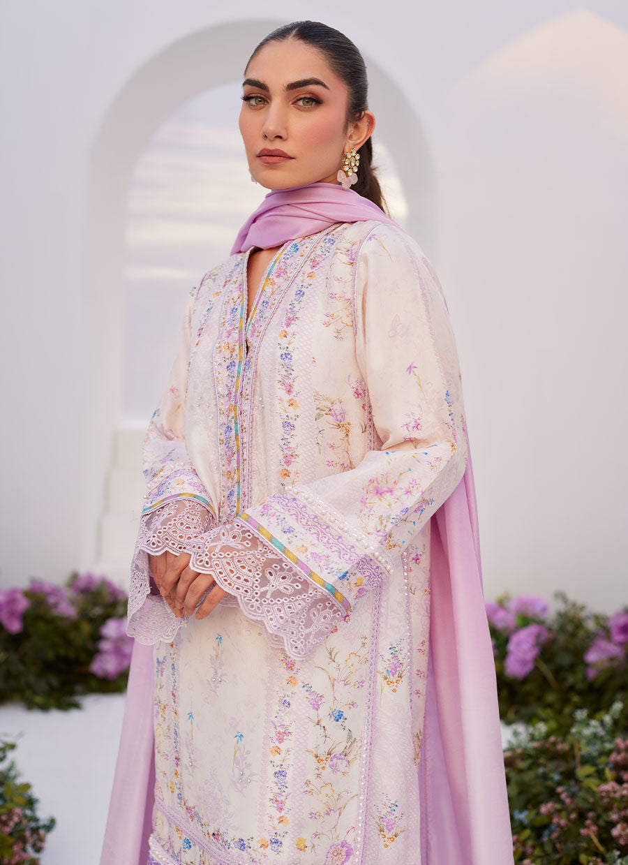 Farah Talib Aziz | Zaza Prints 24 | HEATHER LAVENDER SHIRT AND DUPATTA -  Farah Talib Aziz Luxury - Original Designer Dress - House of Maryam