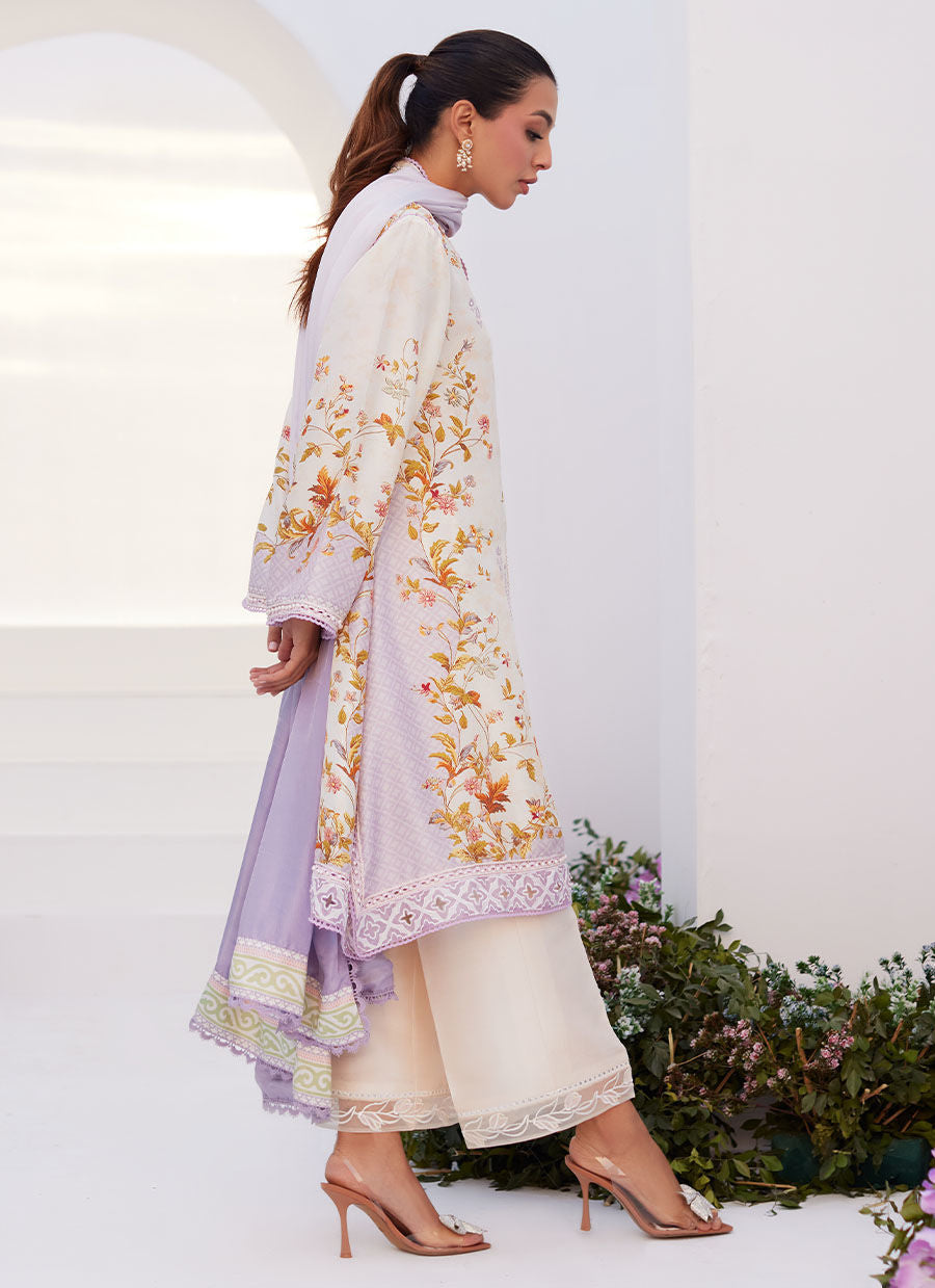 Farah Talib Aziz | Zaza Prints 24 | AMETHYST TRELLIS SHIRT AND DUPATTA by Designer Farah Talib Aziz - House of Maryam - Pakistani Designer Ethnic Wear in {{ shop.shopifyCountryName }}