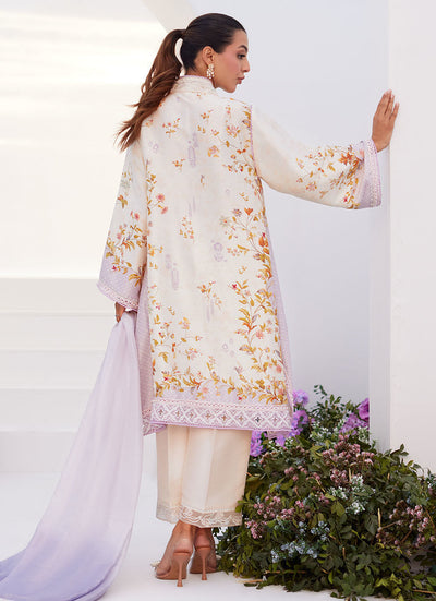Farah Talib Aziz | Zaza Prints 24 | AMETHYST TRELLIS SHIRT AND DUPATTA -  Farah Talib Aziz Luxury - Original Designer Dress - House of Maryam