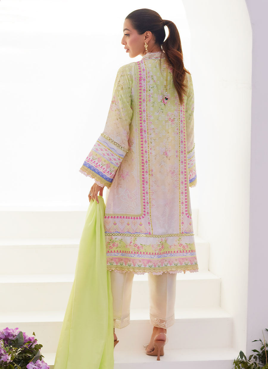 Farah Talib Aziz | Zaza Prints 24 | PEAR OMBRE SHIRT AND DUPATTA by Designer Farah Talib Aziz - House of Maryam - Pakistani Designer Ethnic Wear in {{ shop.shopifyCountryName }}