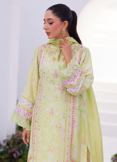 Farah Talib Aziz | Zaza Prints 24 | KELLY LIME SHIRT AND DUPATTA -  Farah Talib Aziz Luxury - Original Designer Dress - House of Maryam