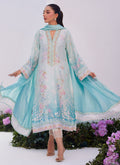 Farah Talib Aziz | Zaza Prints 24 | CYAN OMBRE SHIRT AND DUPATTA by Designer Farah Talib Aziz - House of Maryam - Pakistani Designer Ethnic Wear in {{ shop.shopifyCountryName }}