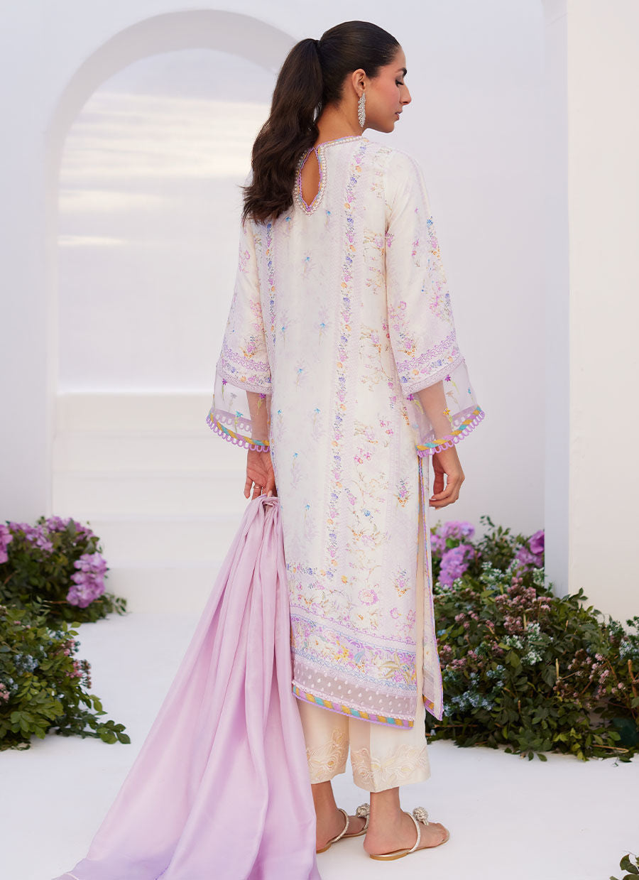 Farah Talib Aziz | Zaza Prints 24 | THISTLE LILAC SHIRT AND DUPATTA by Designer Farah Talib Aziz - House of Maryam - Pakistani Designer Ethnic Wear in {{ shop.shopifyCountryName }}