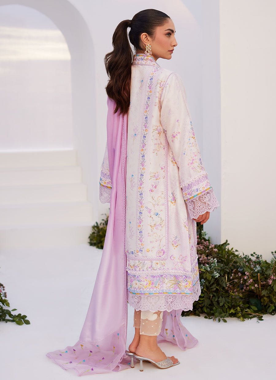 Farah Talib Aziz | Zaza Prints 24 | HEATHER LAVENDER SHIRT AND DUPATTA -  Farah Talib Aziz Luxury - Original Designer Dress - House of Maryam