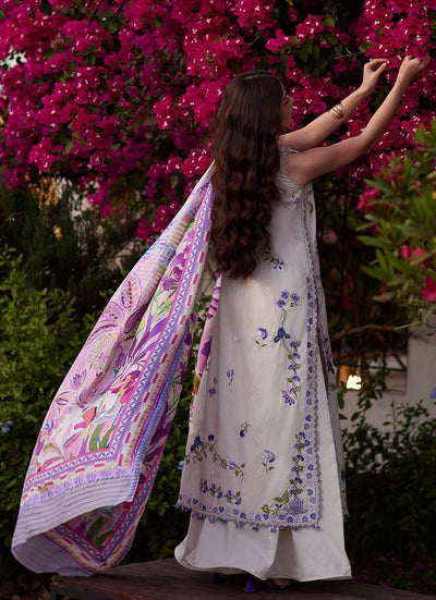 Farah Talib Aziz | Luxury Lawn 26 | Evita Ivory-Brand:Farah Talib Aziz-Type:Ladies Clothes-Off White-Lawn-House of Maryam- Buy in UK, USA