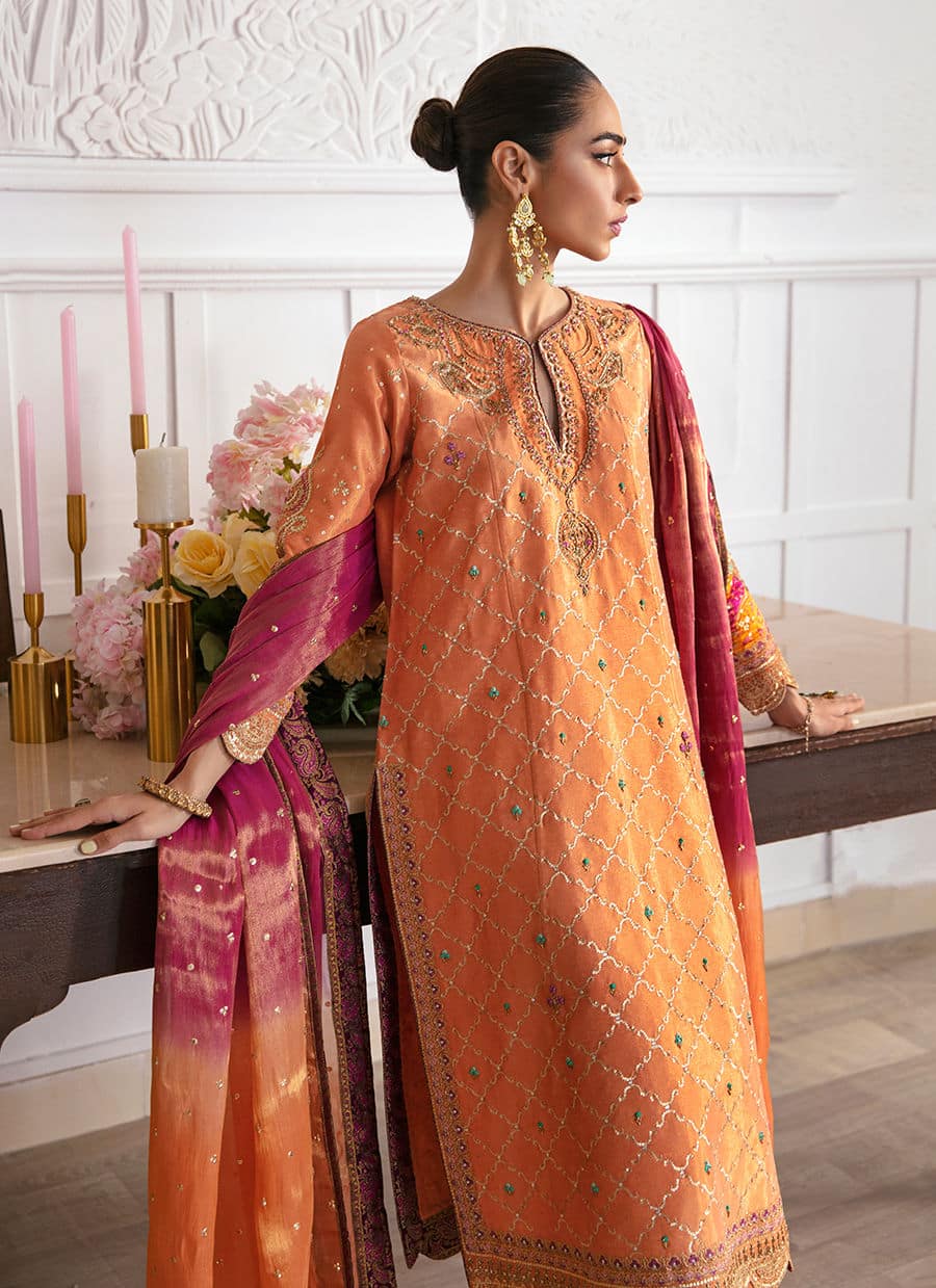 Farah Talib Aziz | Mayna Festive Luxe | ALEEN APRICOT by Farah Talib Aziz - House of Maryam