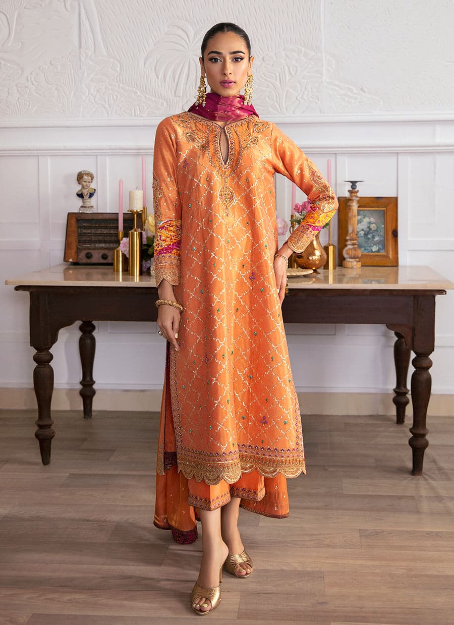 Farah Talib Aziz | Mayna Festive Luxe | ALEEN APRICOT by Farah Talib Aziz - House of Maryam