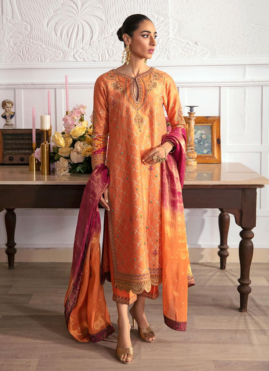 Farah Talib Aziz | Mayna Festive Luxe | ALEEN APRICOT by Farah Talib Aziz - House of Maryam