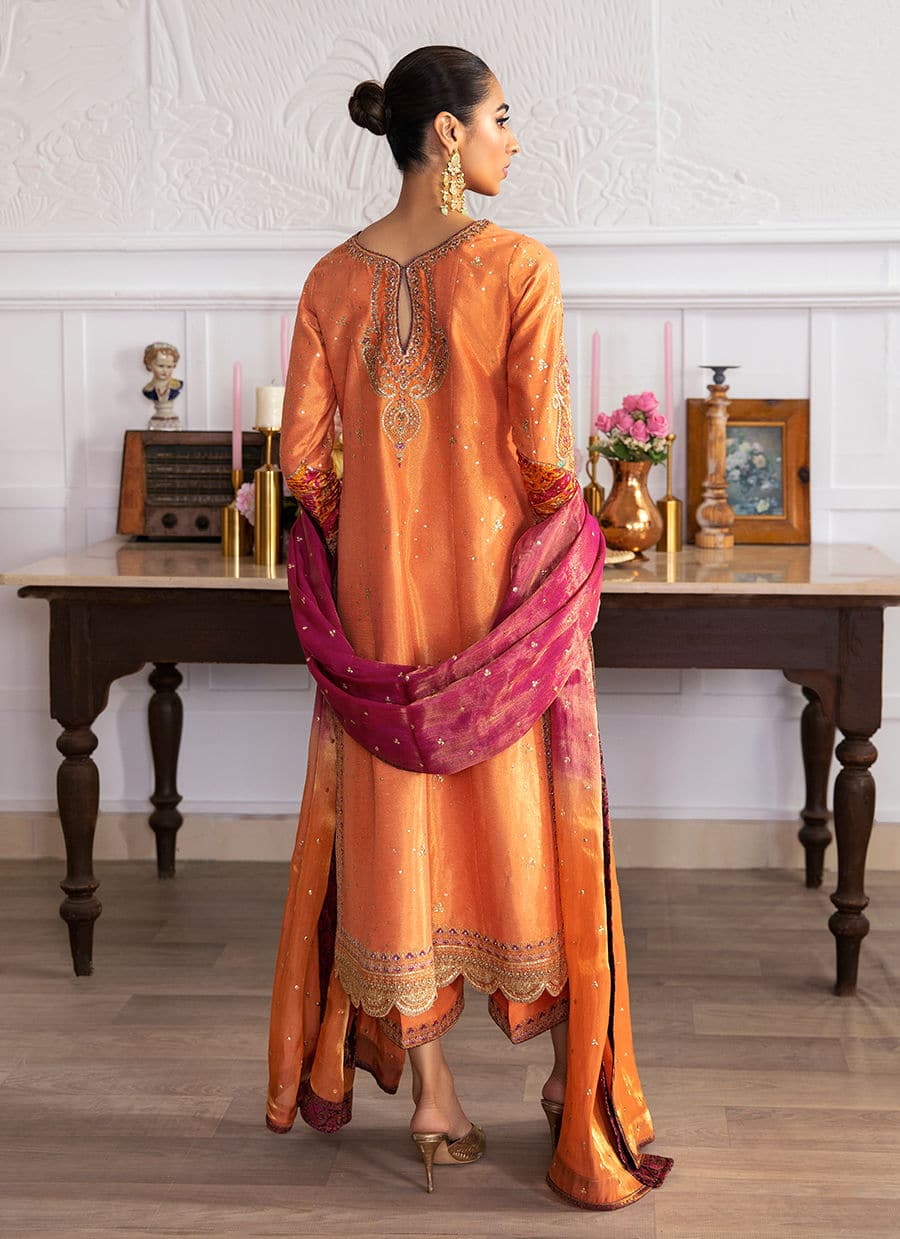 Farah Talib Aziz | Mayna Festive Luxe | ALEEN APRICOT by Designer Farah Talib Aziz - House of Maryam - Pakistani Designer Ethnic Wear in {{ shop.shopifyCountryName }}