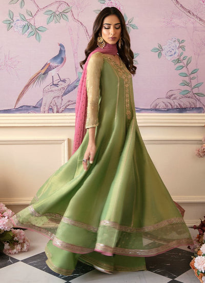 Farah Talib Aziz | Mayna Festive Luxe | ANISA APPLE GREEN -  Farah Talib Aziz Bridal - Original Designer Dress - House of Maryam