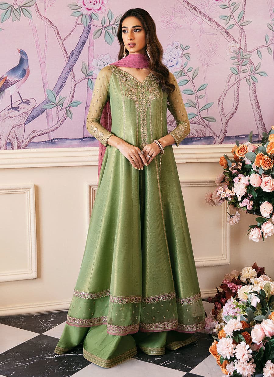 Farah Talib Aziz | Mayna Festive Luxe | ANISA APPLE GREEN -  Farah Talib Aziz Bridal - Original Designer Dress - House of Maryam