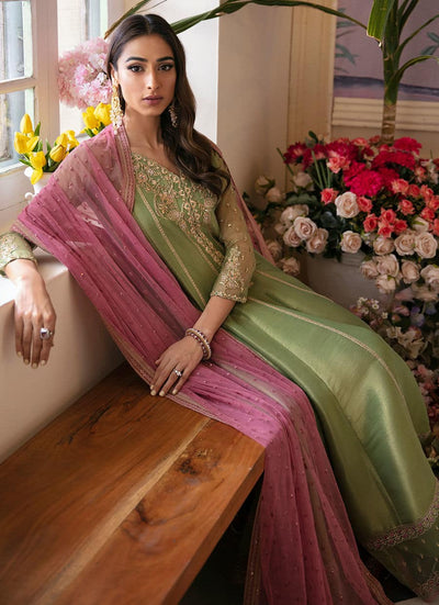 Farah Talib Aziz | Mayna Festive Luxe | ANISA APPLE GREEN -  Farah Talib Aziz Bridal - Original Designer Dress - House of Maryam