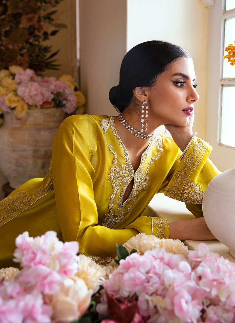 Farah Talib Aziz | Mayna Festive Luxe | Veesta Lime -  Farah Talib Aziz Bridal - Original Designer Dress - House of Maryam