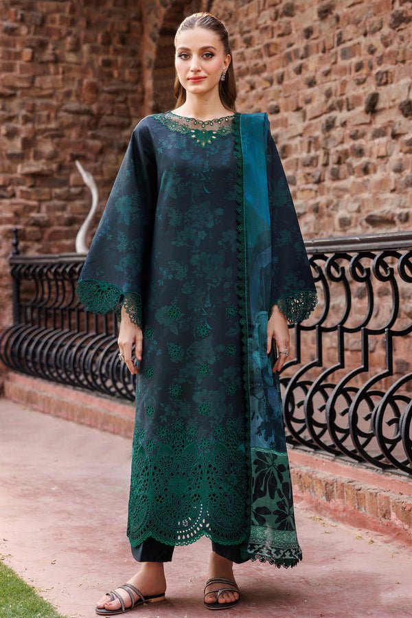 Farasha | Seraya Lawn 25 | Periveil-Brand:Farasha-Type:Ladies Clothes-Midnight Blue-Lawn-House of Maryam- Buy in UK, USA