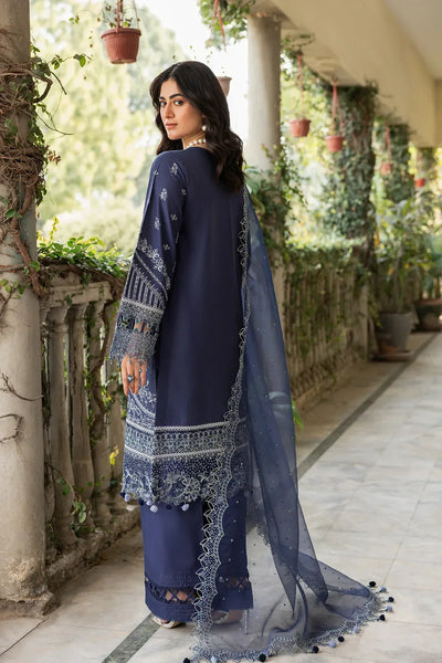 Farasha | Bahaar Embroidered Lawn | Blue Ochre -  Farasha Luxury - Original Designer Dress - House of Maryam