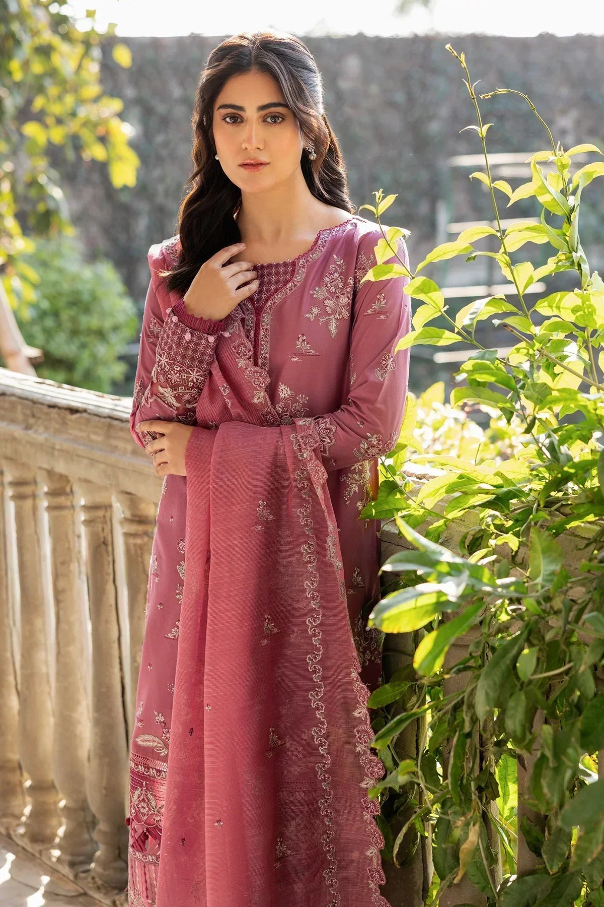 Farasha | Bahaar Embroidered Lawn | Rose Garland