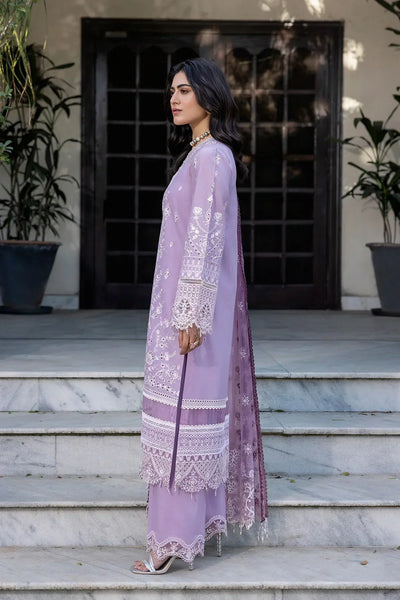 Farasha | Bahaar Embroidered Lawn | Lilac Florine -  Farasha Luxury - Original Designer Dress - House of Maryam