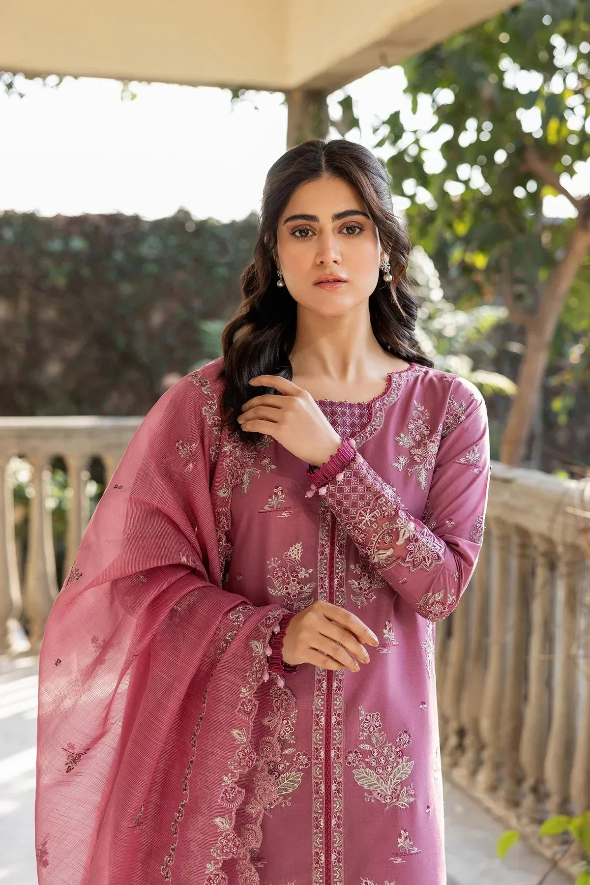 Farasha | Bahaar Embroidered Lawn | Rose Garland