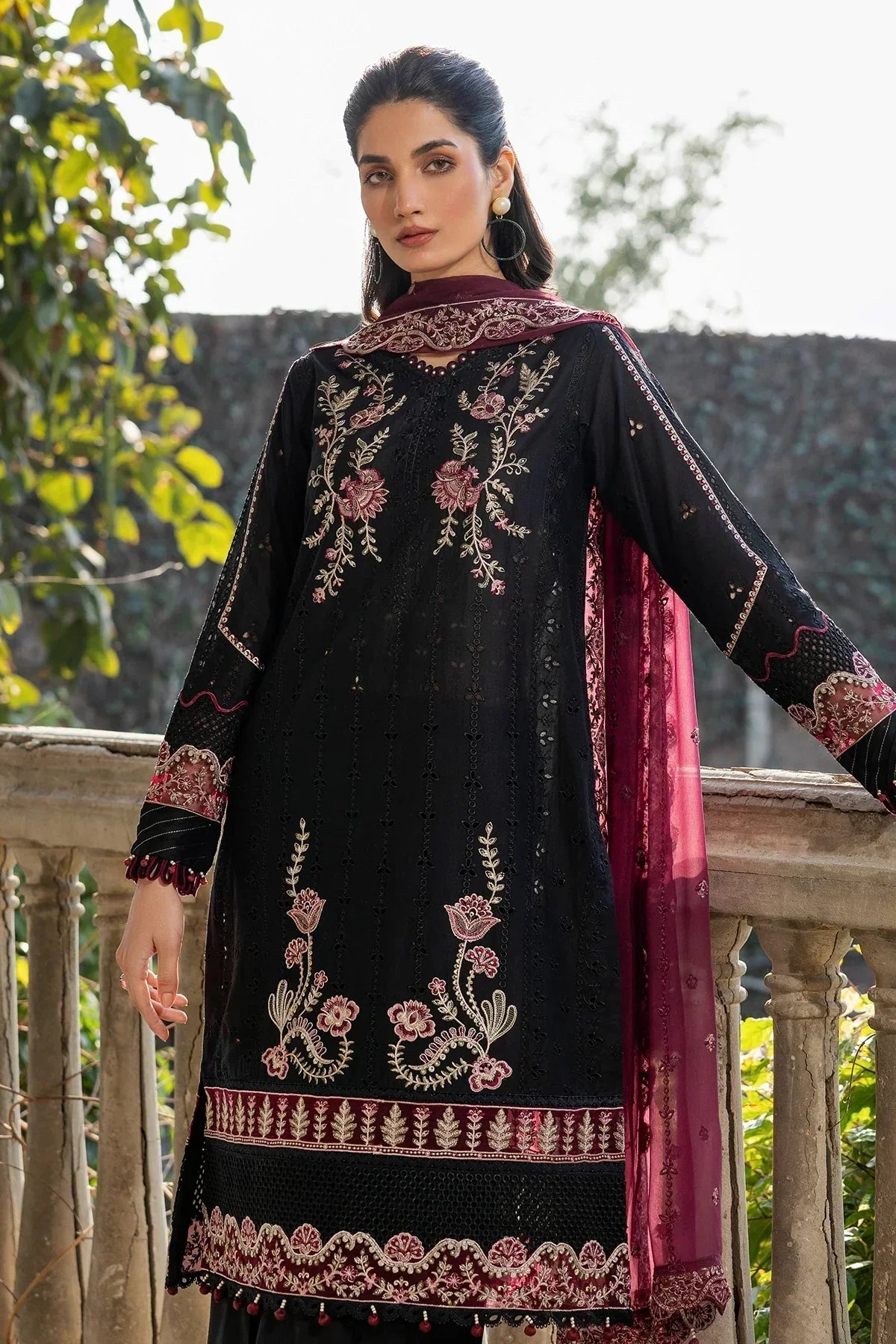 Farasha | Bahaar Embroidered Lawn | Twilight Bloom -  Farasha Luxury - Original Designer Dress - House of Maryam