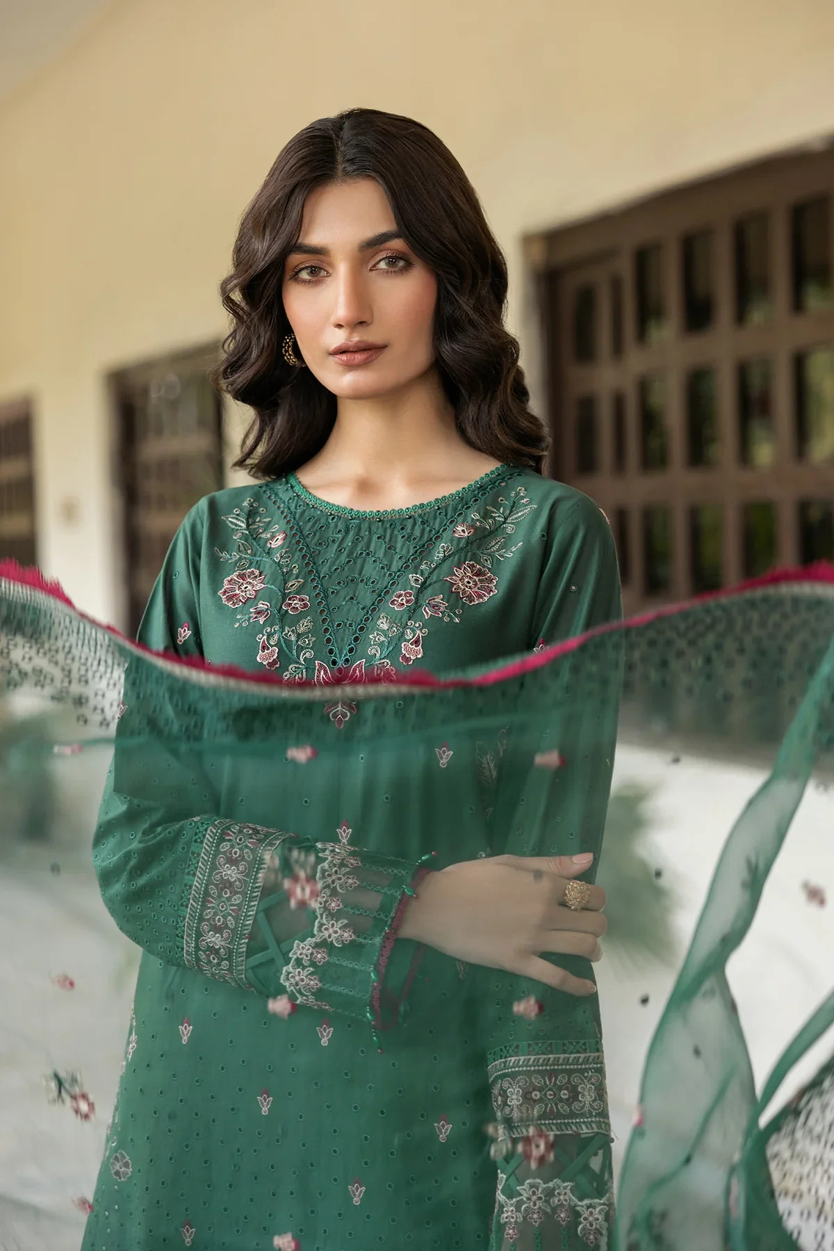 Farasha | Bahaar Embroidered Lawn | Azure Grace -  Farasha Luxury - Original Designer Dress - House of Maryam