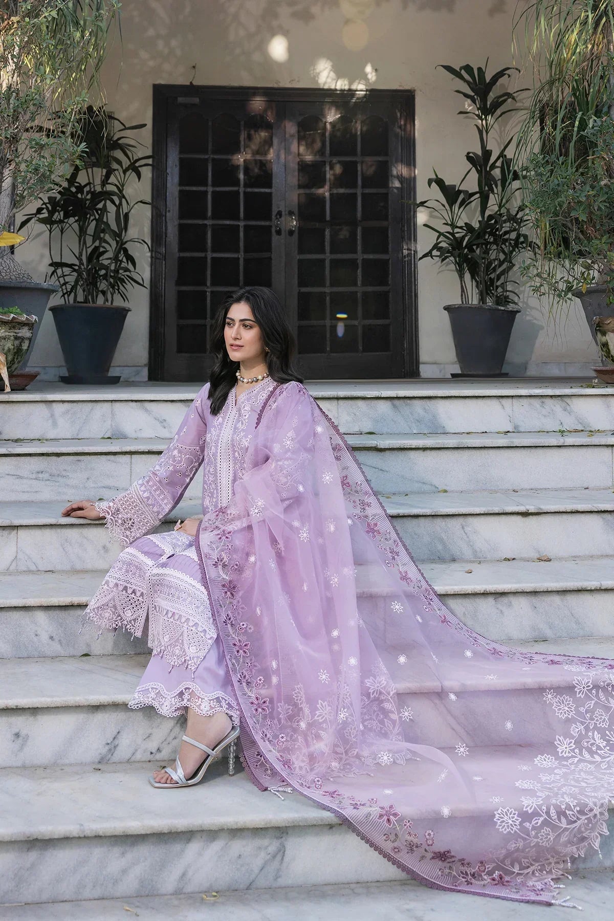 Farasha | Bahaar Embroidered Lawn | Lilac Florine