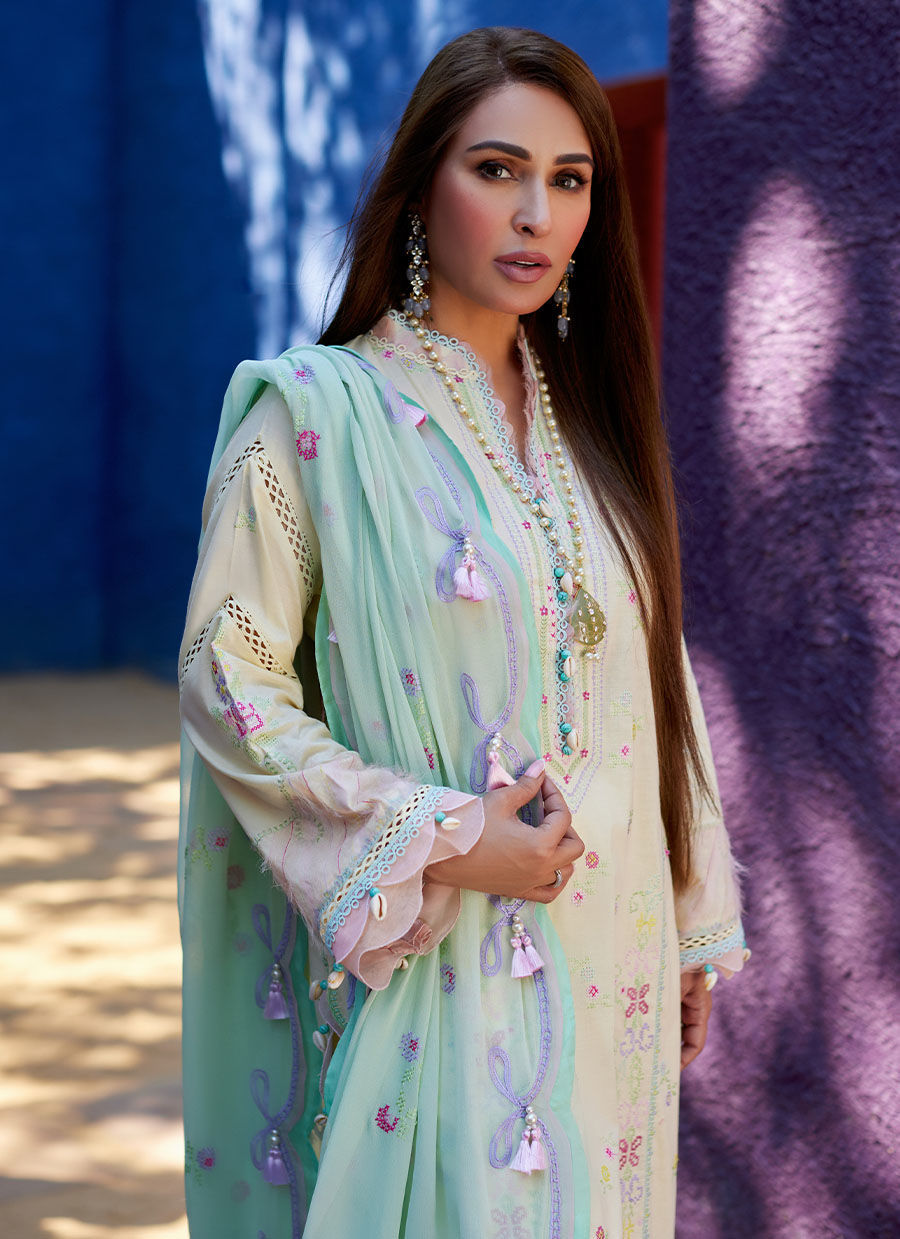 Farah Talib Aziz | Suay Lawn 24 | VAIA YELLOW -  Farah Talib Aziz Luxury - Original Designer Dress - House of Maryam