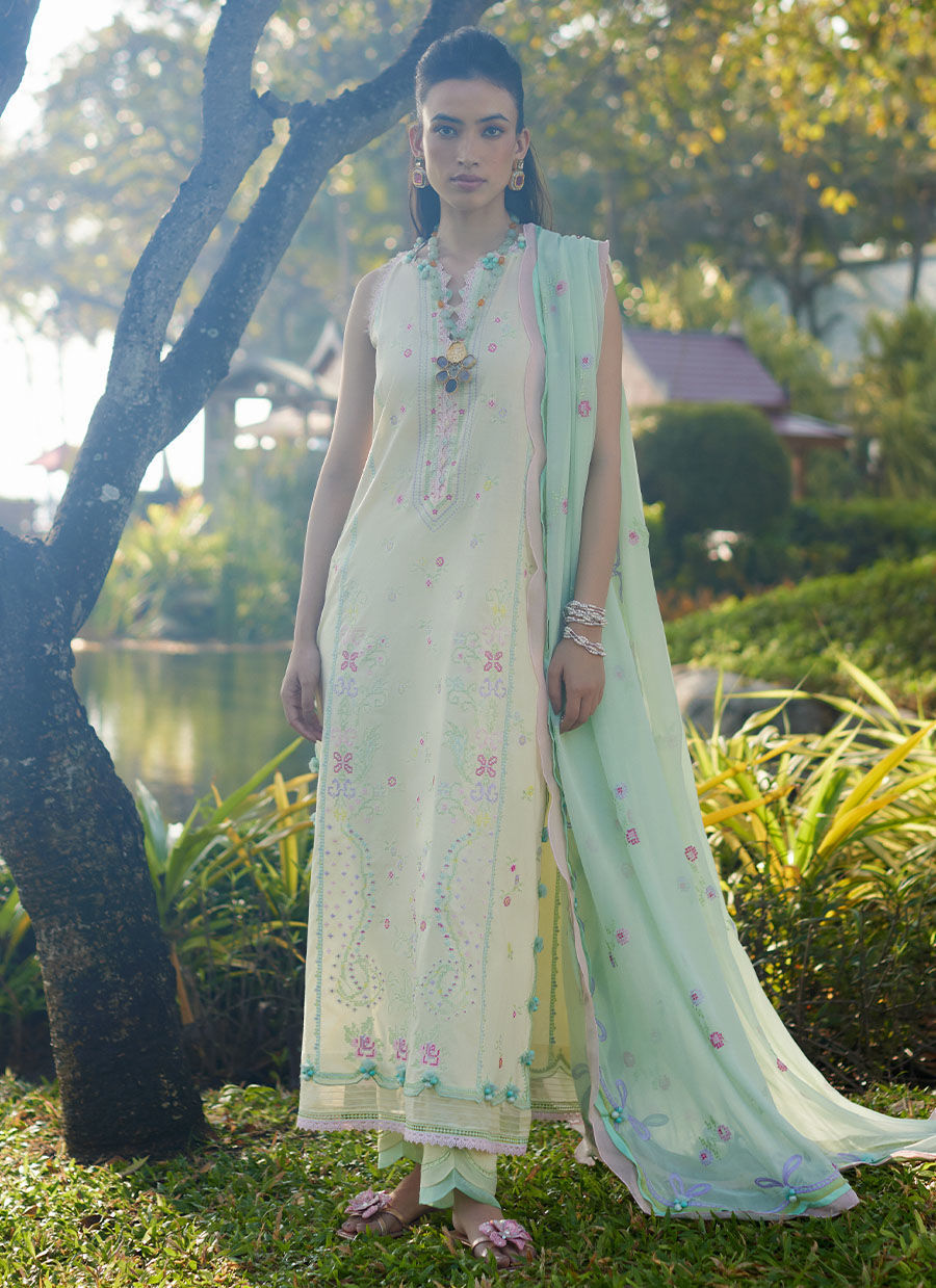 Farah Talib Aziz | Suay Lawn 24 | VAIA YELLOW by Designer Farah Talib Aziz - House of Maryam - Pakistani Designer Ethnic Wear in {{ shop.shopifyCountryName }}