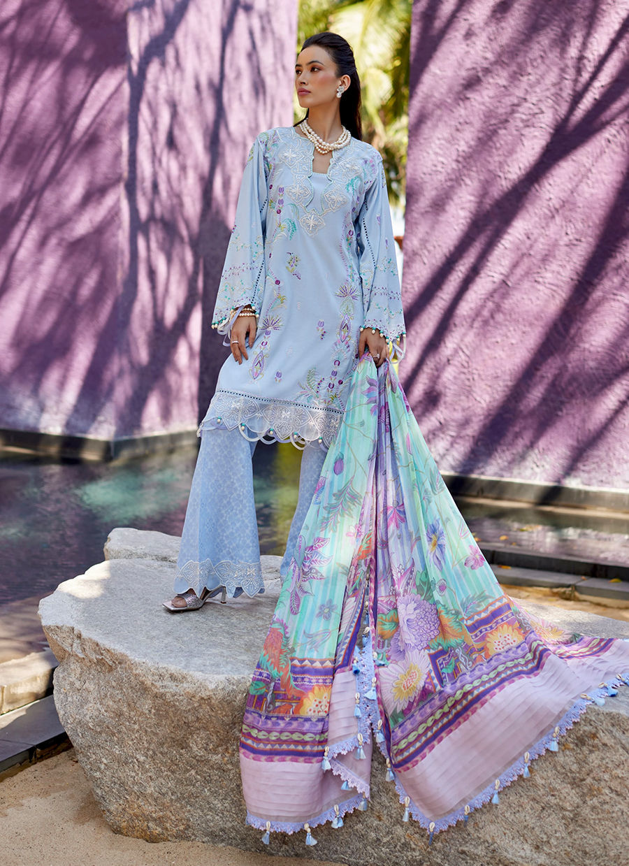 Farah Talib Aziz | Suay Lawn 24 | CALLISTA WEDGEWOOD by Designer Farah Talib Aziz - House of Maryam - Pakistani Designer Ethnic Wear in {{ shop.shopifyCountryName }}