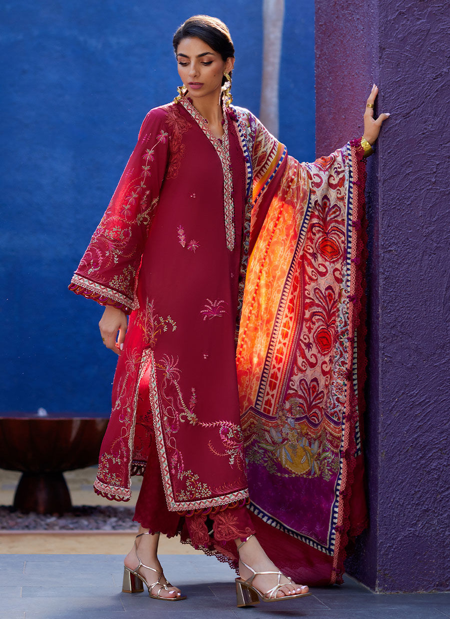 Farah Talib Aziz | Suay Lawn 24 | ENZO RED by Farah Talib Aziz - House of Maryam