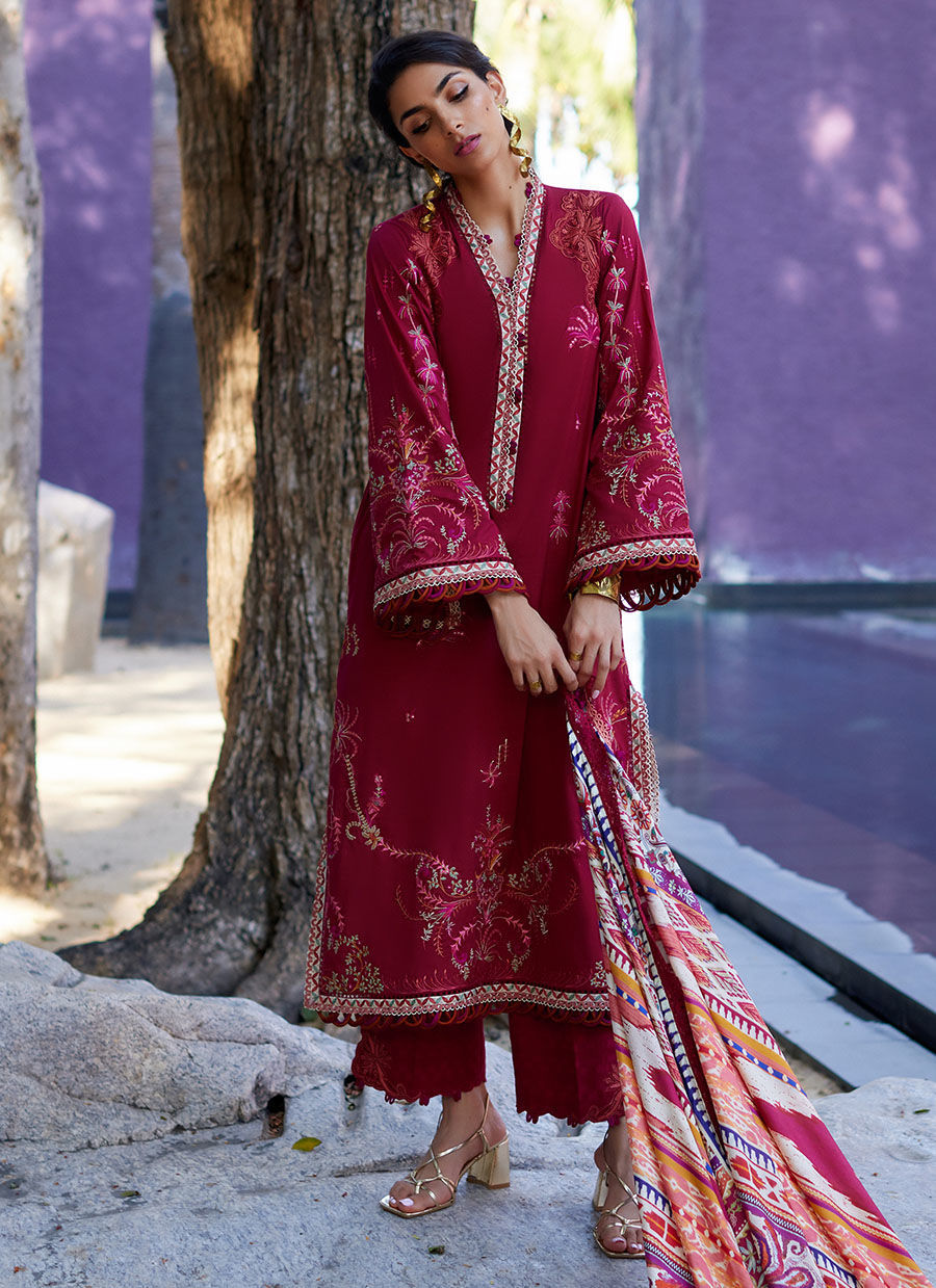 Farah Talib Aziz | Suay Lawn 24 | ENZO RED by Farah Talib Aziz - House of Maryam