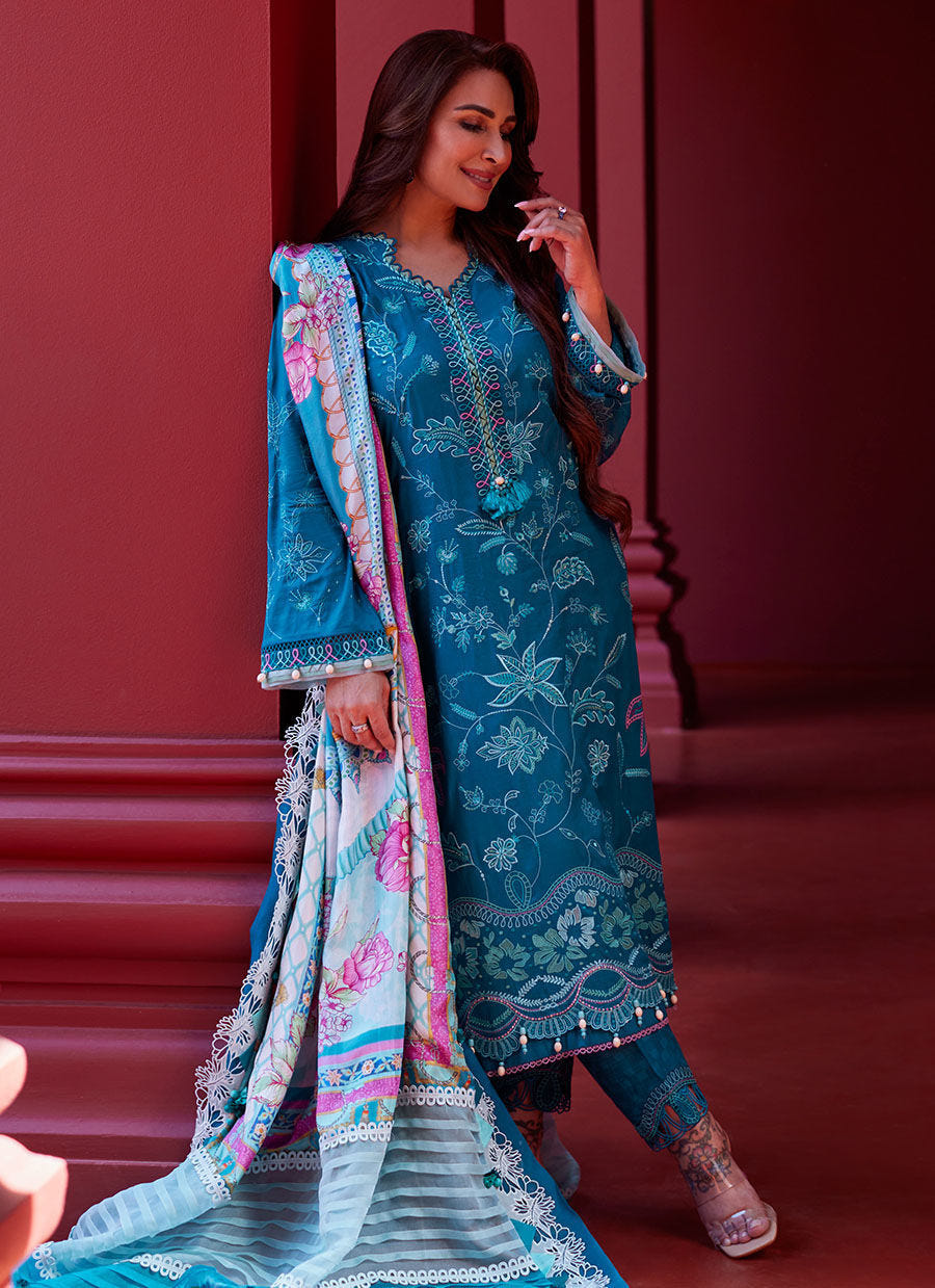 Farah Talib Aziz | Suay Lawn 24 | MOANNA TEAL -  Farah Talib Aziz Luxury - Original Designer Dress - House of Maryam