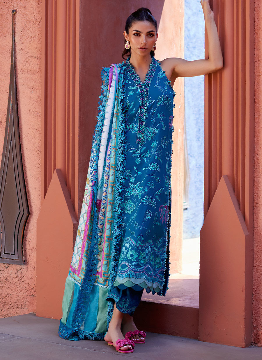 Farah Talib Aziz | Suay Lawn 24 | MOANNA TEAL -  Farah Talib Aziz Luxury - Original Designer Dress - House of Maryam