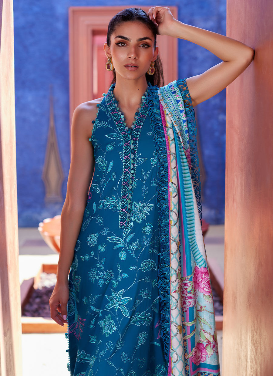 Farah Talib Aziz | Suay Lawn 24 | MOANNA TEAL -  Farah Talib Aziz Luxury - Original Designer Dress - House of Maryam