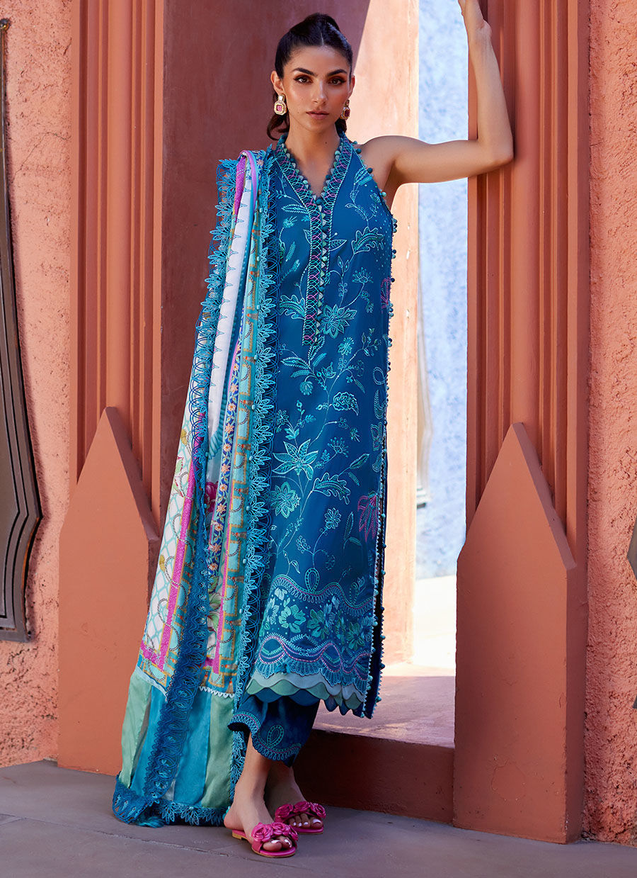Farah Talib Aziz | Suay Lawn 24 | MOANNA TEAL -  Farah Talib Aziz Luxury - Original Designer Dress - House of Maryam