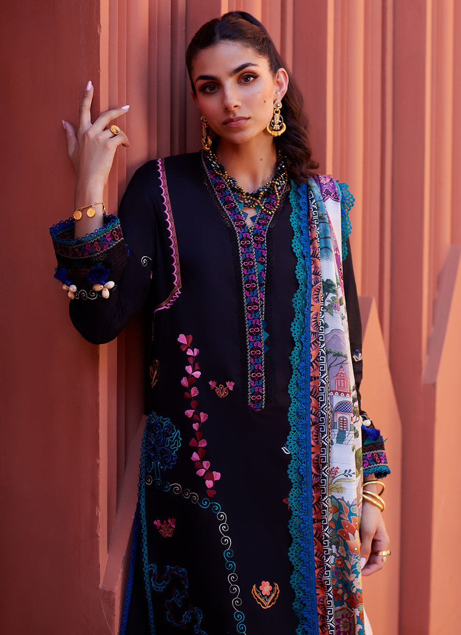 Farah Talib Aziz | Suay Lawn 24 | ILARIA BLACK -  Farah Talib Aziz Luxury - Original Designer Dress - House of Maryam