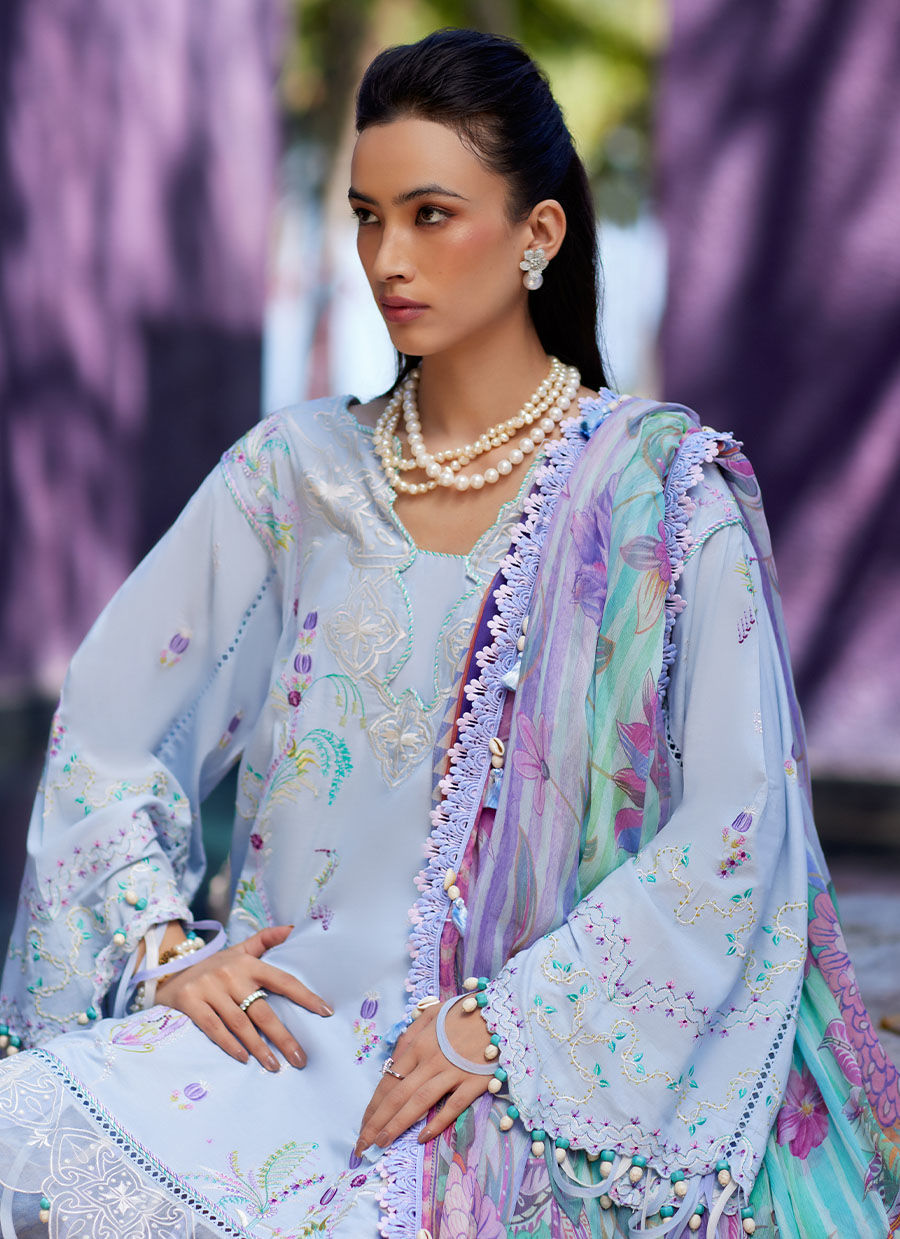 Farah Talib Aziz | Suay Lawn 24 | CALLISTA WEDGEWOOD by Designer Farah Talib Aziz - House of Maryam - Pakistani Designer Ethnic Wear in {{ shop.shopifyCountryName }}