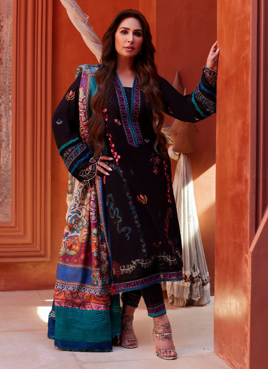 Farah Talib Aziz | Suay Lawn 24 | ILARIA BLACK -  Farah Talib Aziz Luxury - Original Designer Dress - House of Maryam