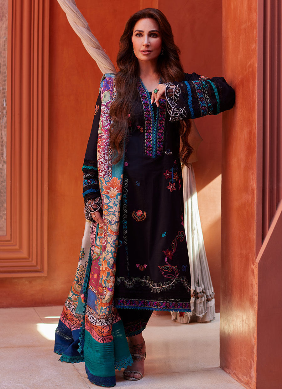 Farah Talib Aziz | Suay Lawn 24 | ILARIA BLACK -  Farah Talib Aziz Luxury - Original Designer Dress - House of Maryam