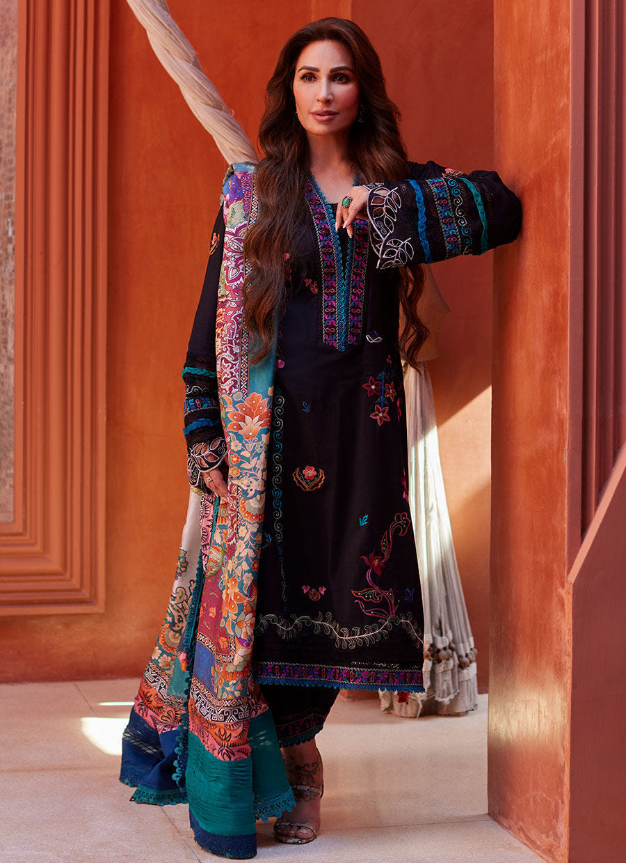 Farah Talib Aziz | Suay Lawn 24 | ILARIA BLACK -  Farah Talib Aziz Luxury - Original Designer Dress - House of Maryam